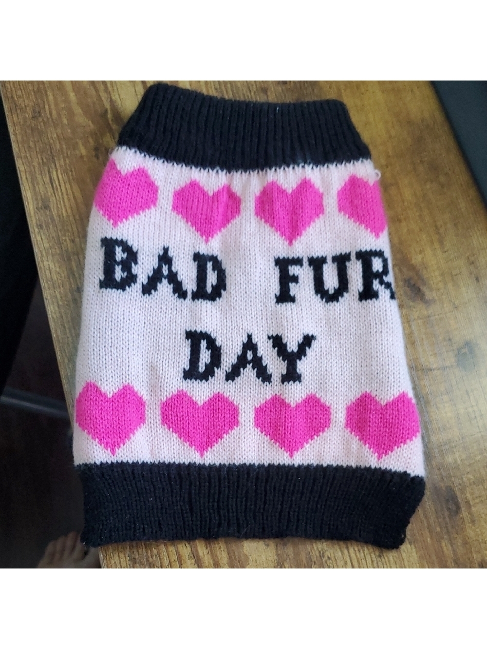 Pink and Black Dog Sweater